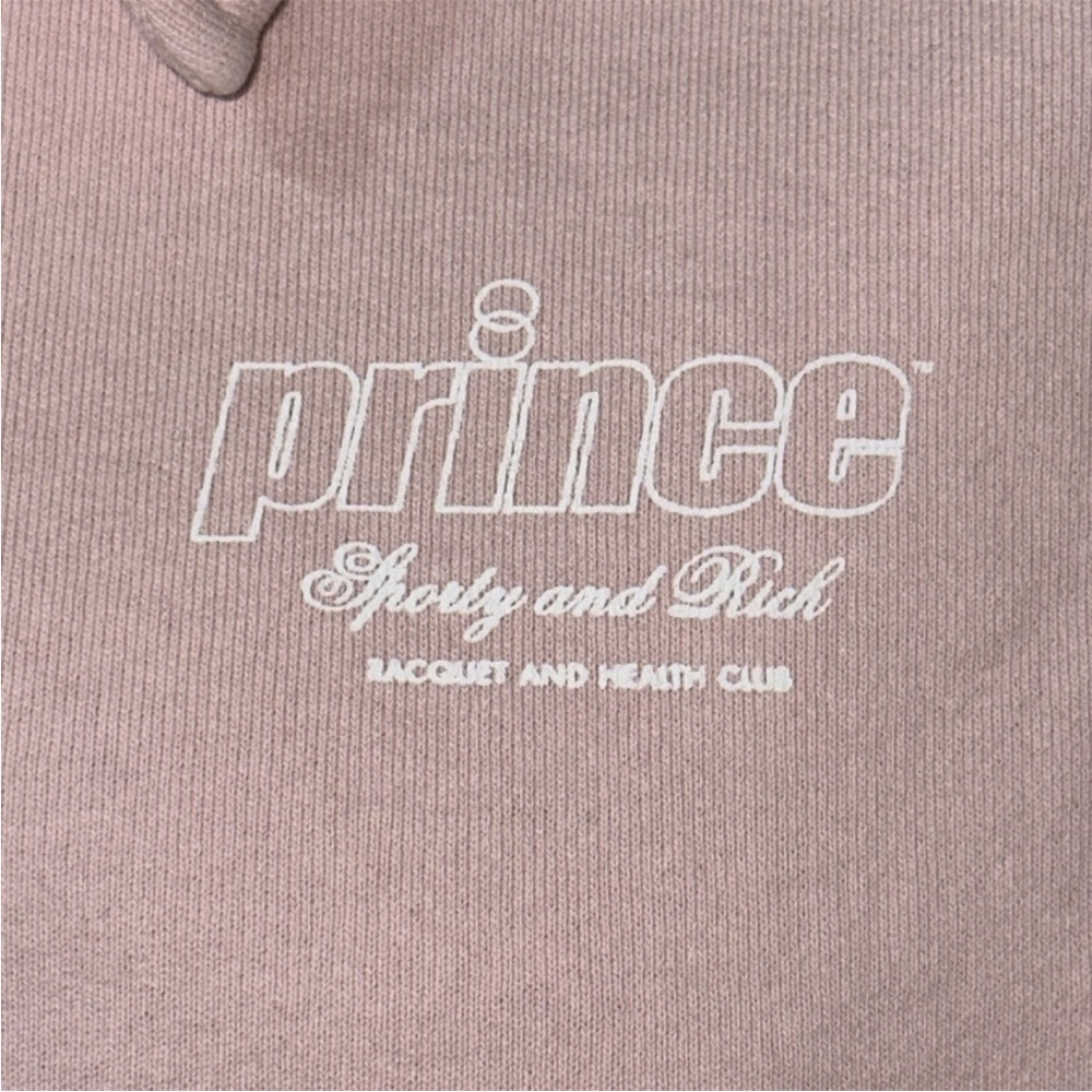 SPORTY & RICH x Prince Racquet and Health Club Polo in Baby Pink/White Sz XS - Picture 3 of 12